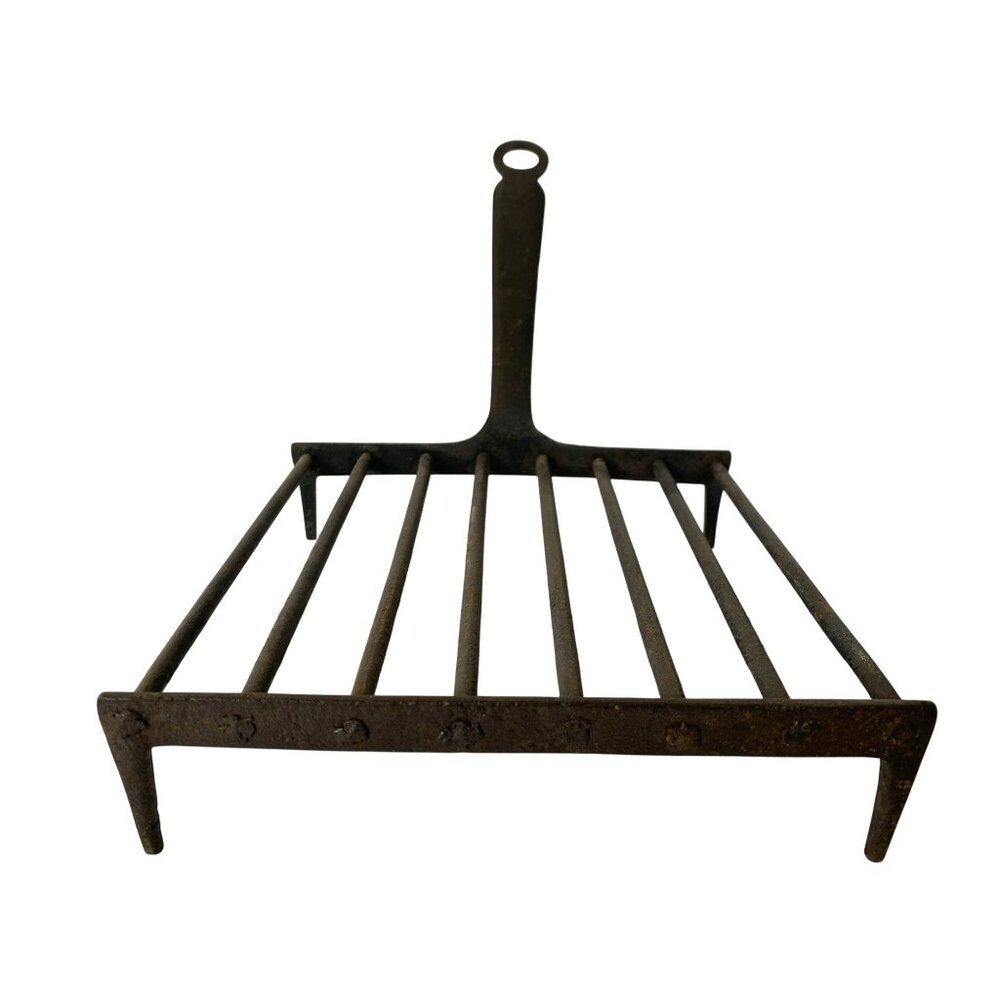 Vintage Cast Iron Fireplace Grate & Scoop Primitive Rustic Kitchen Tools Crafted - Picture 6 of 14